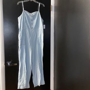 Jean like material jumpsuit